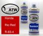 Preview: Honda, Rio Red, R-63-4: 400ml Sprühdose + 400ml Klarlack - Set, von ATW Autoteile West.